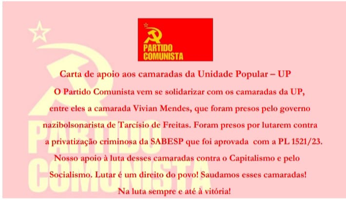 Pela libertação e anulação de todo os processos contra os camaradas da UP